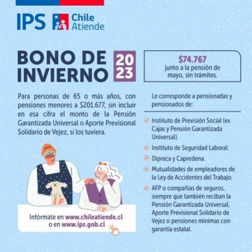 Bono Invierno conoce cómo acceder y dónde cobrar los 74 mil pesos